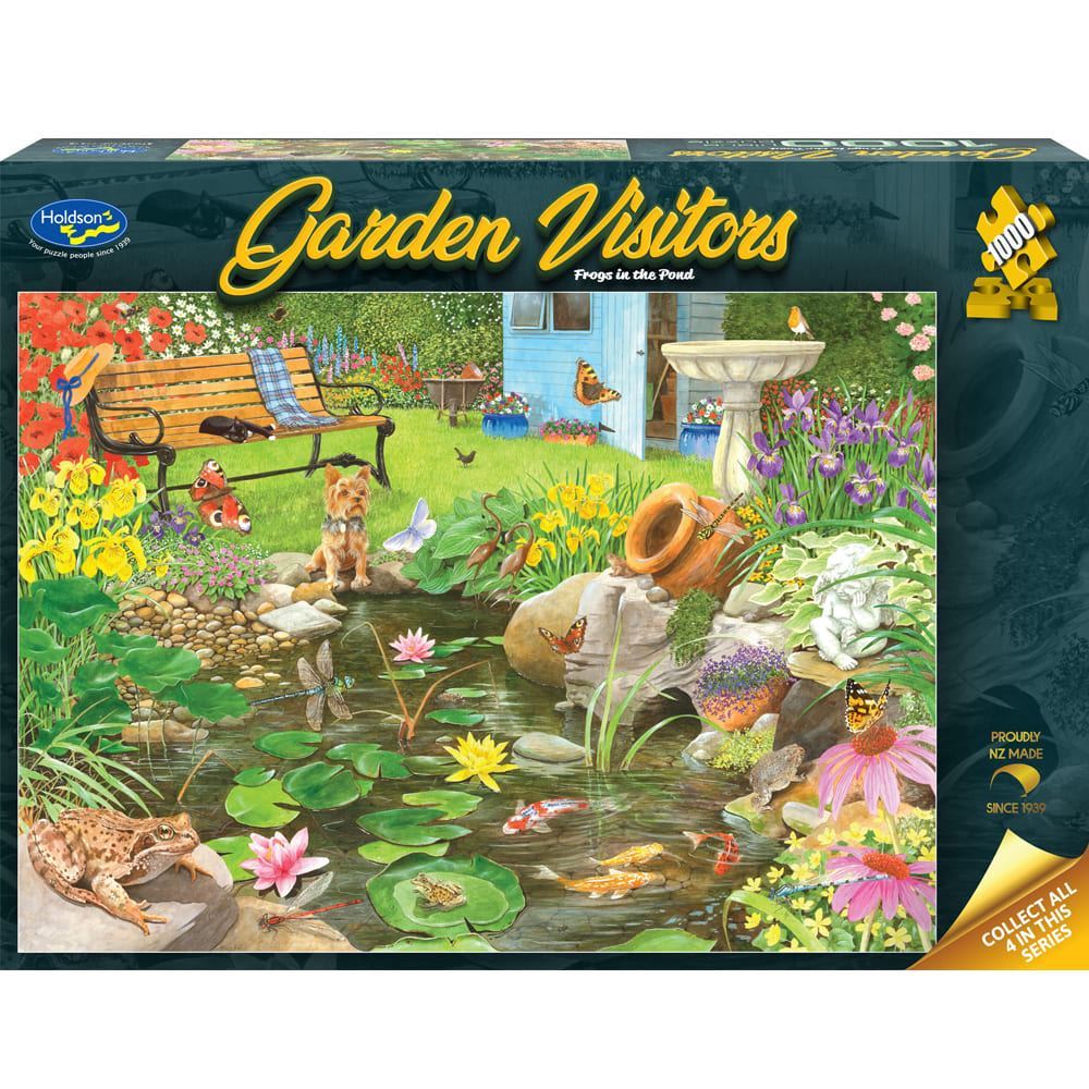 Garden Visitors - 1000 Piece Jigsaw Puzzle Frogs in the Pond