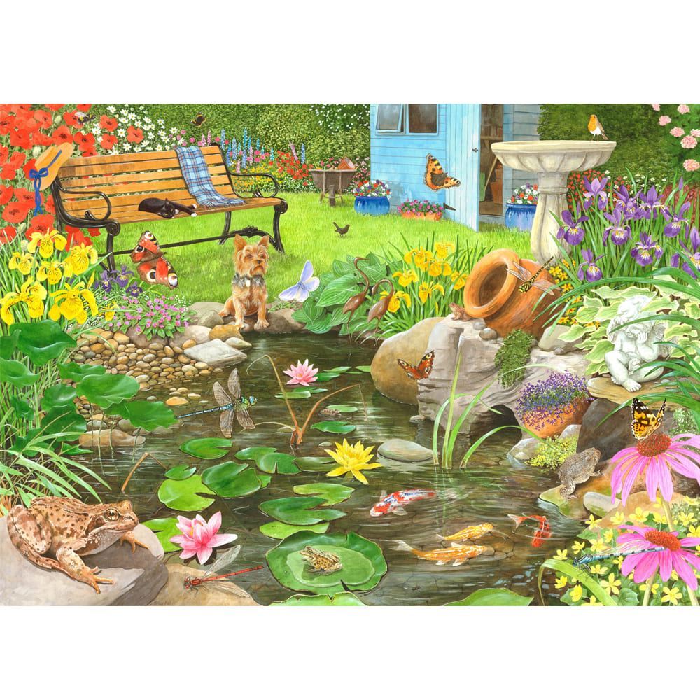Garden Visitors - 1000 Piece Jigsaw Puzzle Frogs in the Pond