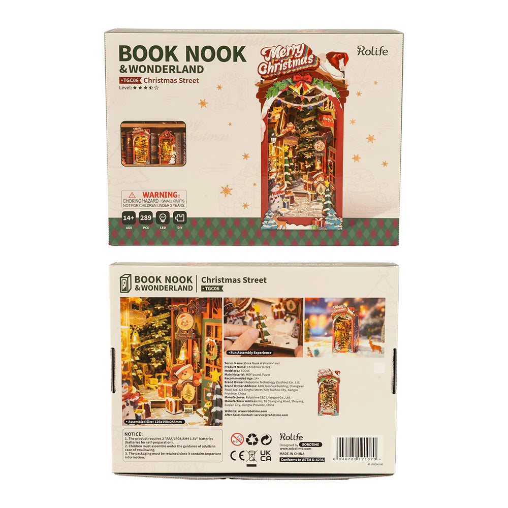 Rolife Christmas Street Book Nook DIY Miniature Puzzle - (TGC06)