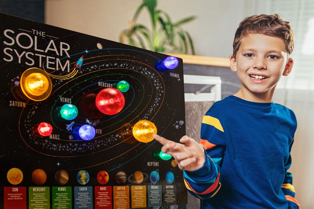 4M KidzLabs 3D Solar System Light-Up Poster