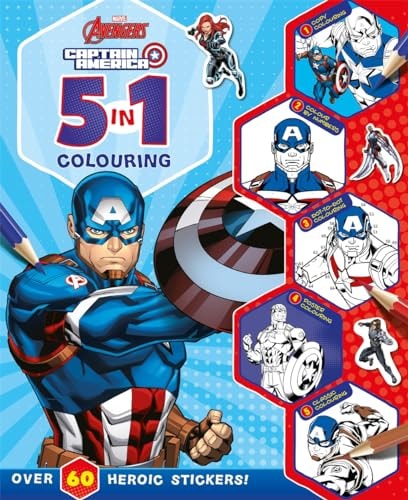 Marvel Avengers Captain America: 5 in 1 Colouring