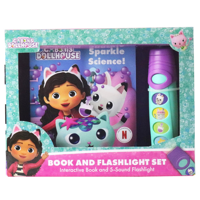 Gabby's Dollhouse: Sparkle Science! Book and 5-Sound Flashlight Set