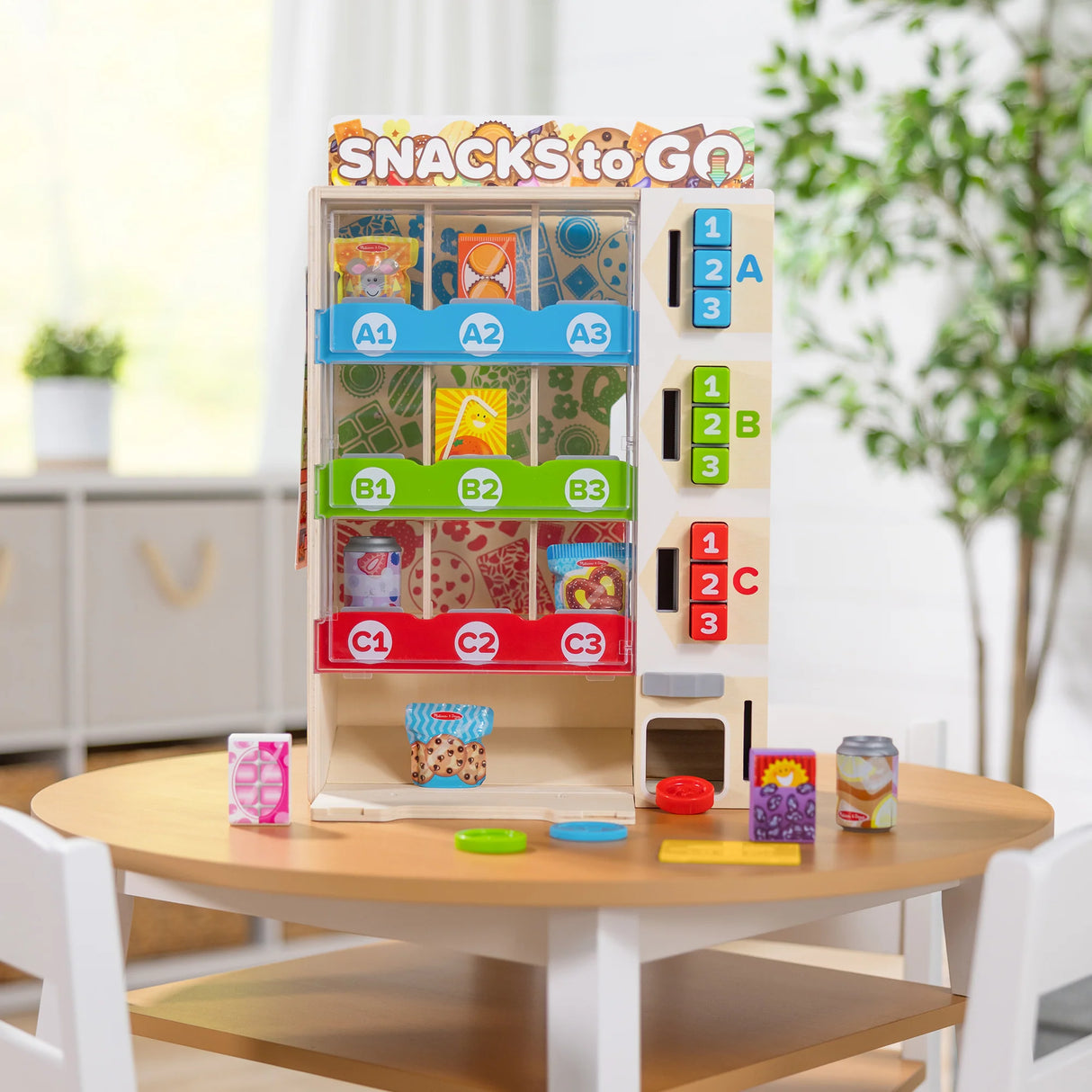 Melissa & Doug: Sort, Stock, Select Wooden Vending Machine Play Set