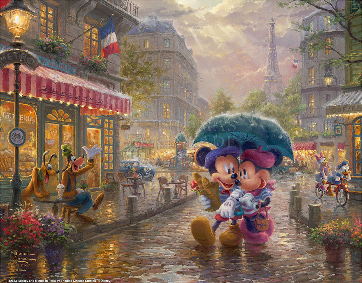Harlington Thomas Kinkade PQ - Disney - Mickey and Minnie in Paris 1000 Piece Puzzle