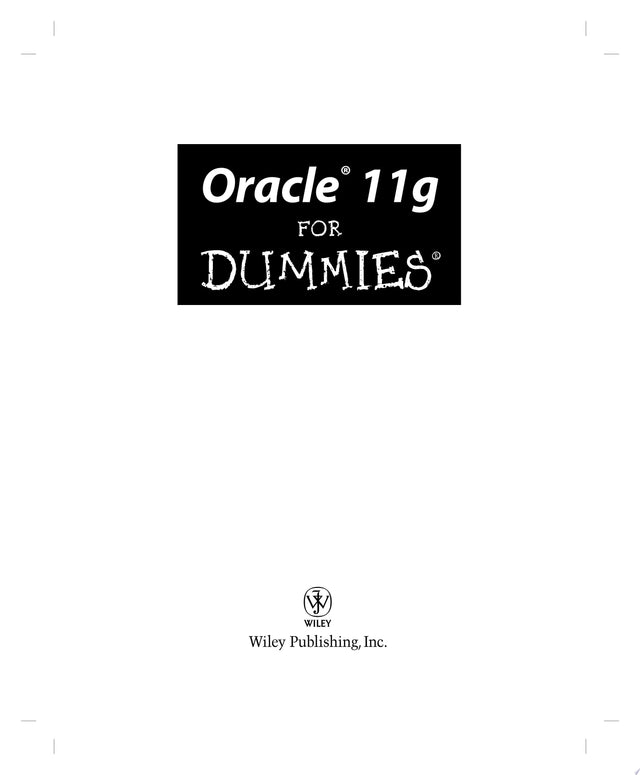 Oracle 11g For Dummies