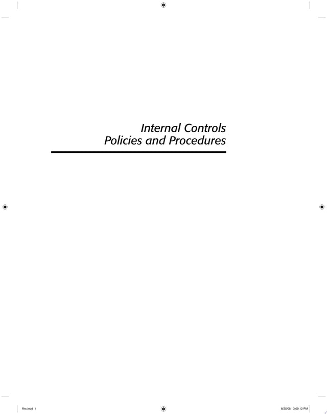 Internal Controls Policies and Procedures