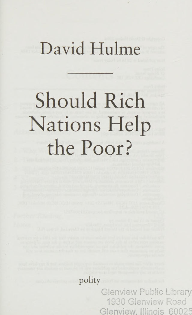Should Rich Nations Help the Poor?