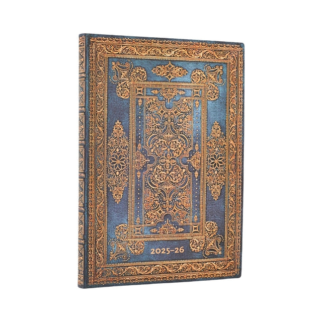 2026 Blue Luxe (Luxe Design) Midi 18-month Horizontal Softcover Flexi Dayplanner 2025-2026 (Elastic Band Closure)