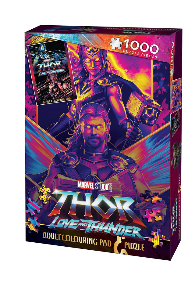 Thor Love and Thunder: Adult Colouring Pad and Puzzle (Marvel: 1000 pieces)