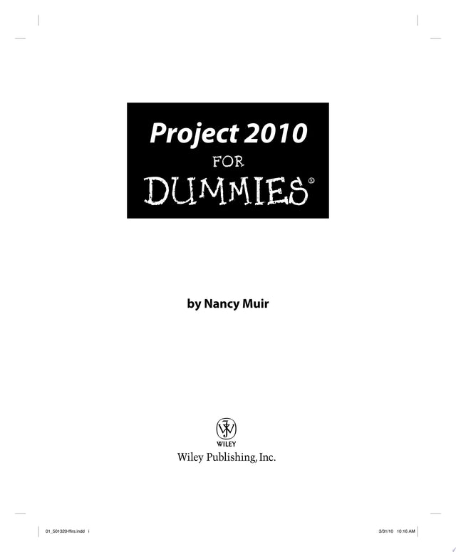 Project 2010 For Dummies