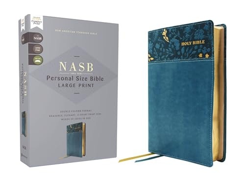 NASB, Personal Size Bible, Large Print, Leathersoft, Teal, Red Letter, 1995 Text, Comfort Print