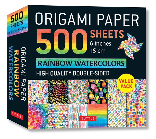 Origami Paper 500 sheets Rainbow Watercolors 6" (15 cm)