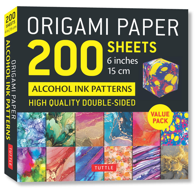 Origami Paper 200 sheets Alcohol Ink Patterns 6" (15 cm)