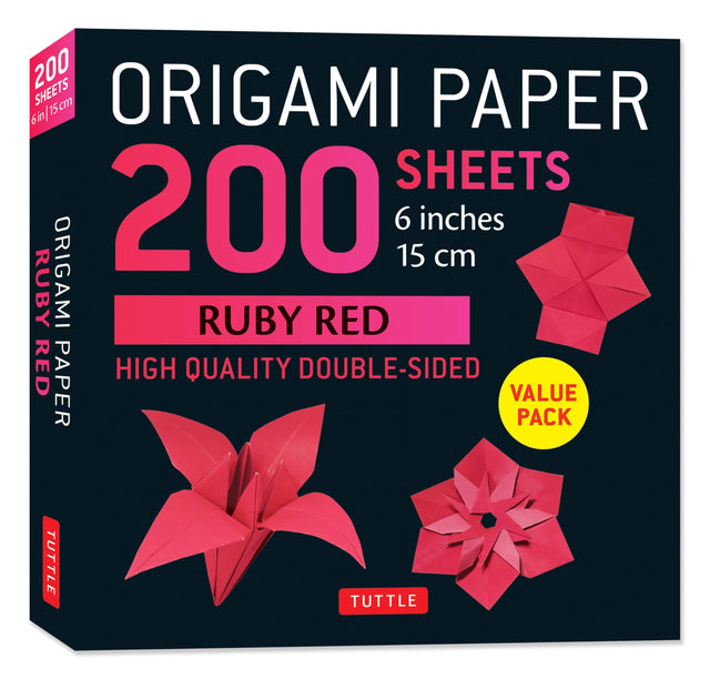 Origami Paper 200 sheets Ruby Red 6" (15 cm)