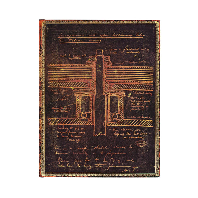 Tesla, Sketch of a Turbine Unlined Softcover Flexi Journal