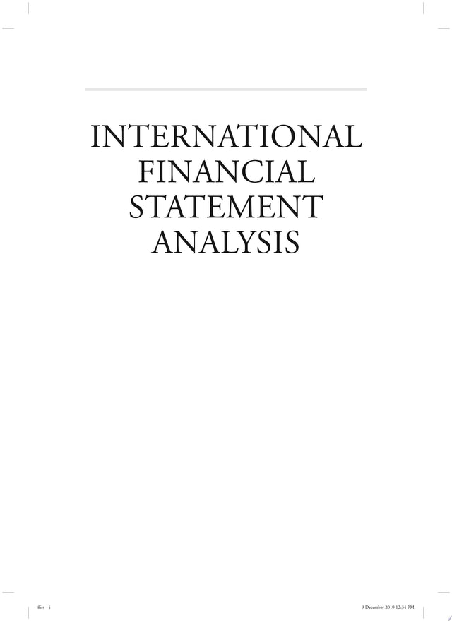 International Financial Statement Analysis