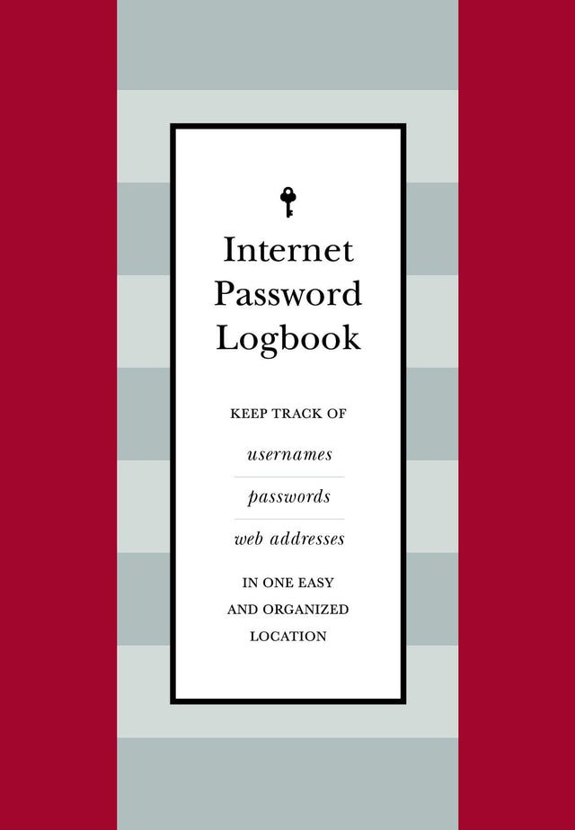 Internet Password Logbook (Red Leatherette)