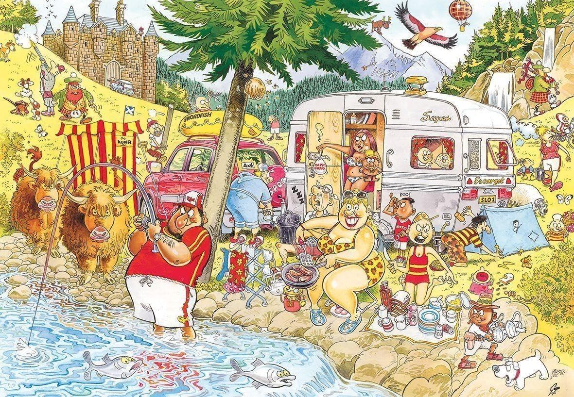 Wasgij Retro Mystery #6 500XL pc Puzzle Camping Commotion
