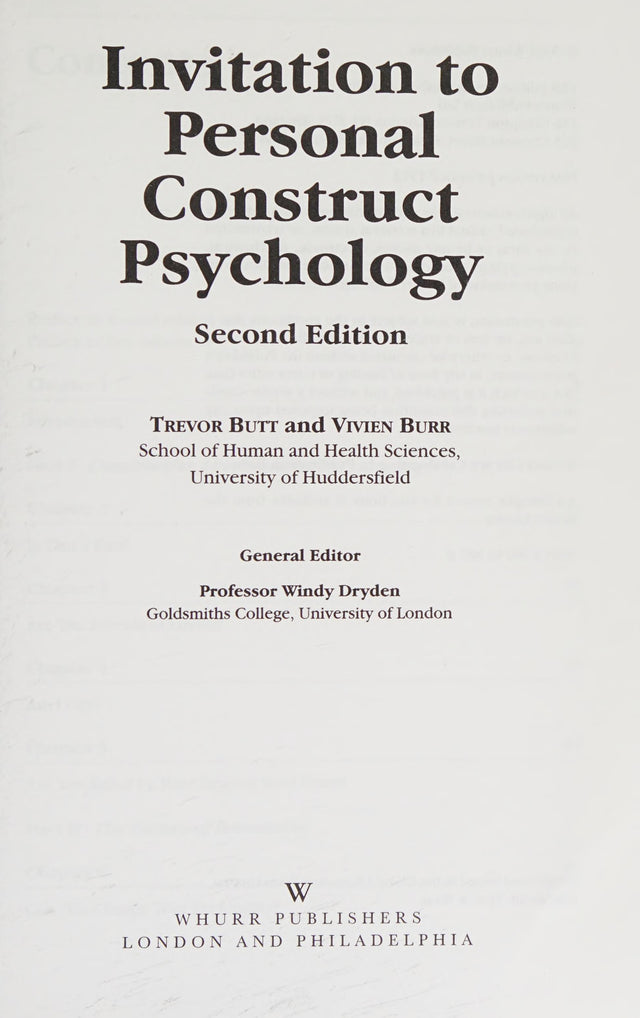 Invitation to Personal Construct Psychology