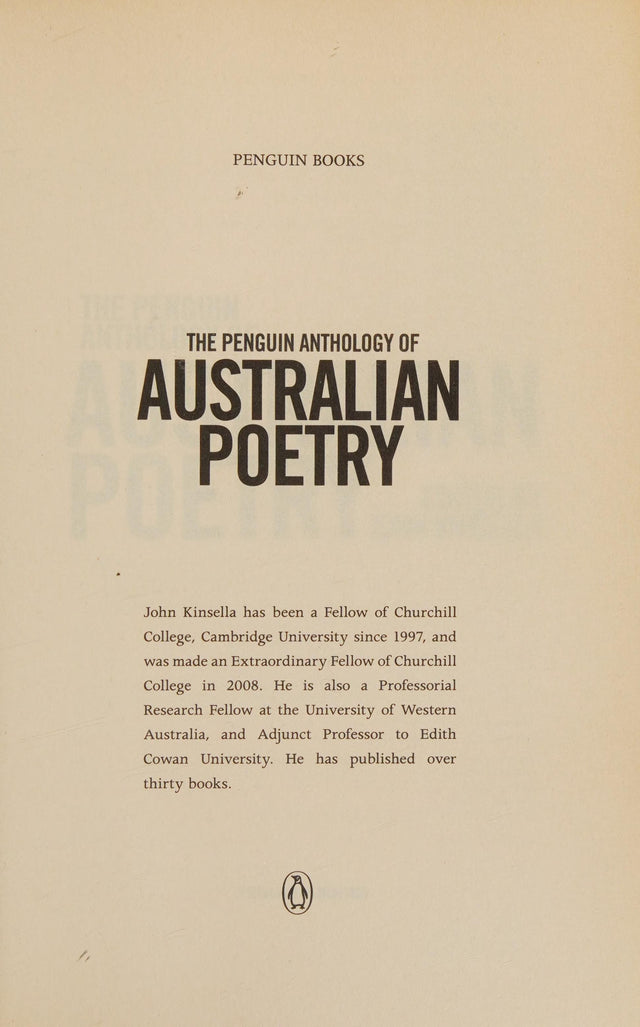 The Penguin Anthology of Australian Poetry