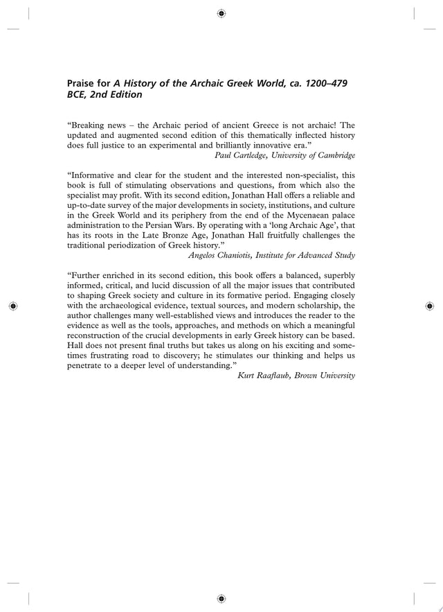 A History of the Archaic Greek World, ca. 1200-479 BCE