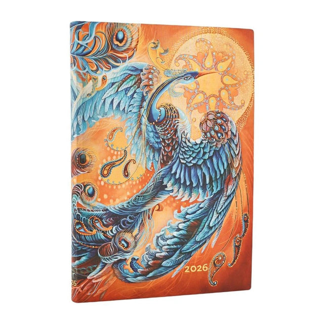 2026 Skybird (Birds of Happiness) Midi 12-month Horizontal Softcover Flexi Dayplanner 2026 (Elastic Band Closure)