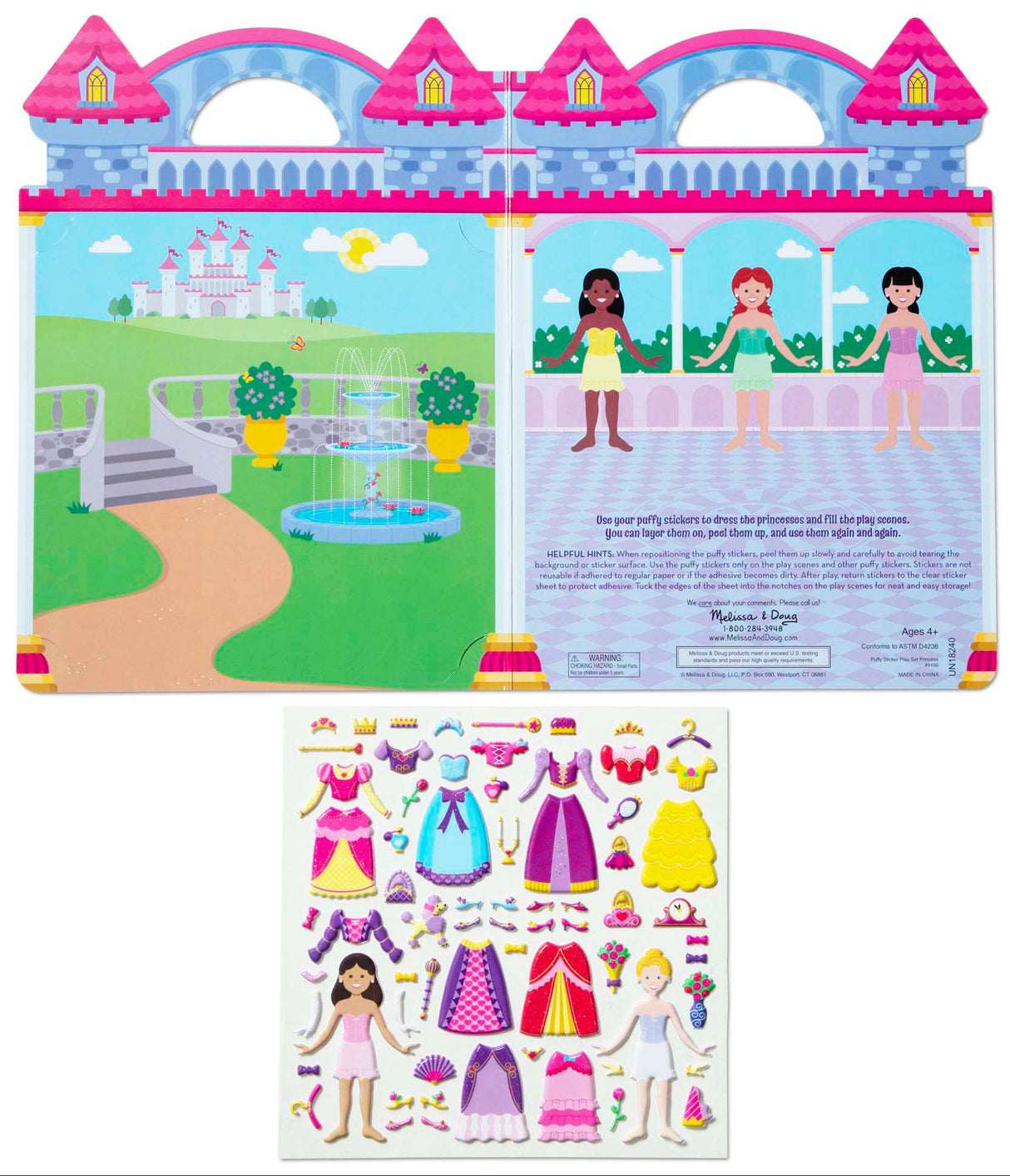 Melissa & Doug: Reusable Puffy Sticker Play Set - Princess