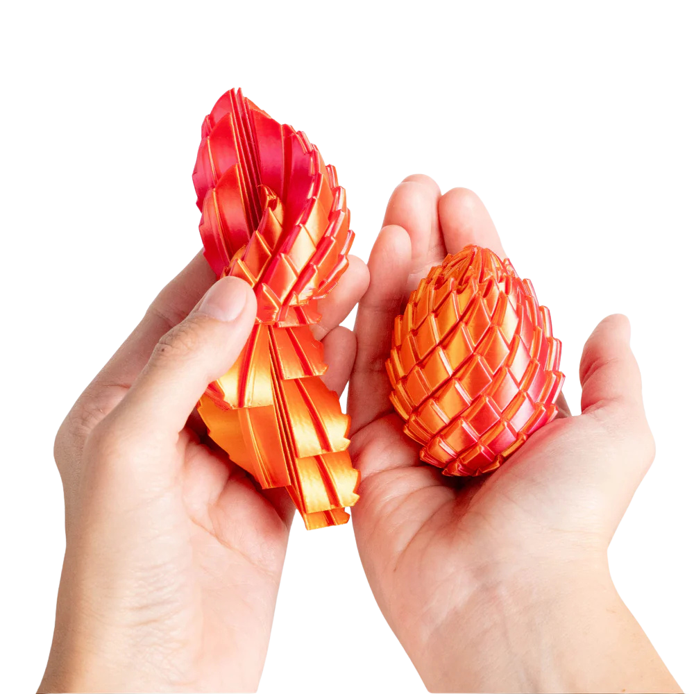 Turtle Creations: Twisty Dragon Egg Fidget Toy - Red & Gold