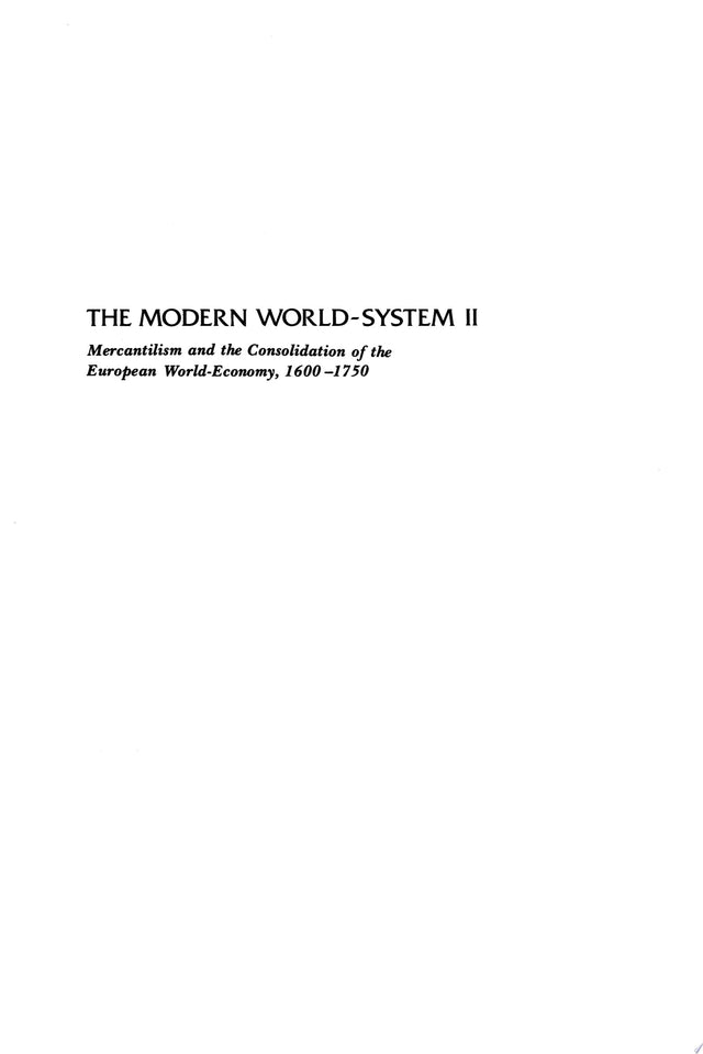 The Modern World-System II