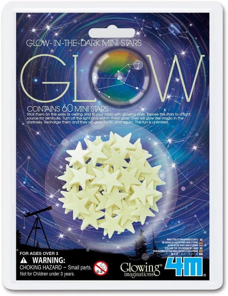 4M Glow in the Dark Mini Stars 60 Pack