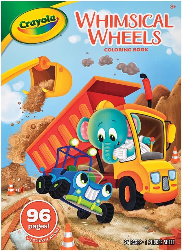 Crayola Whimsical Wheels Coloring Book With Stickers 96 Pages