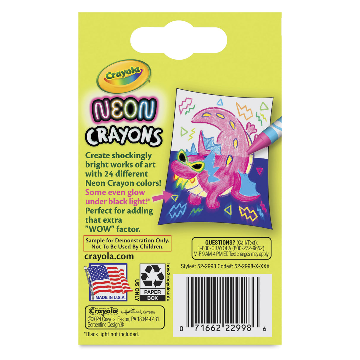 Crayola Neon Crayons 24 Pack