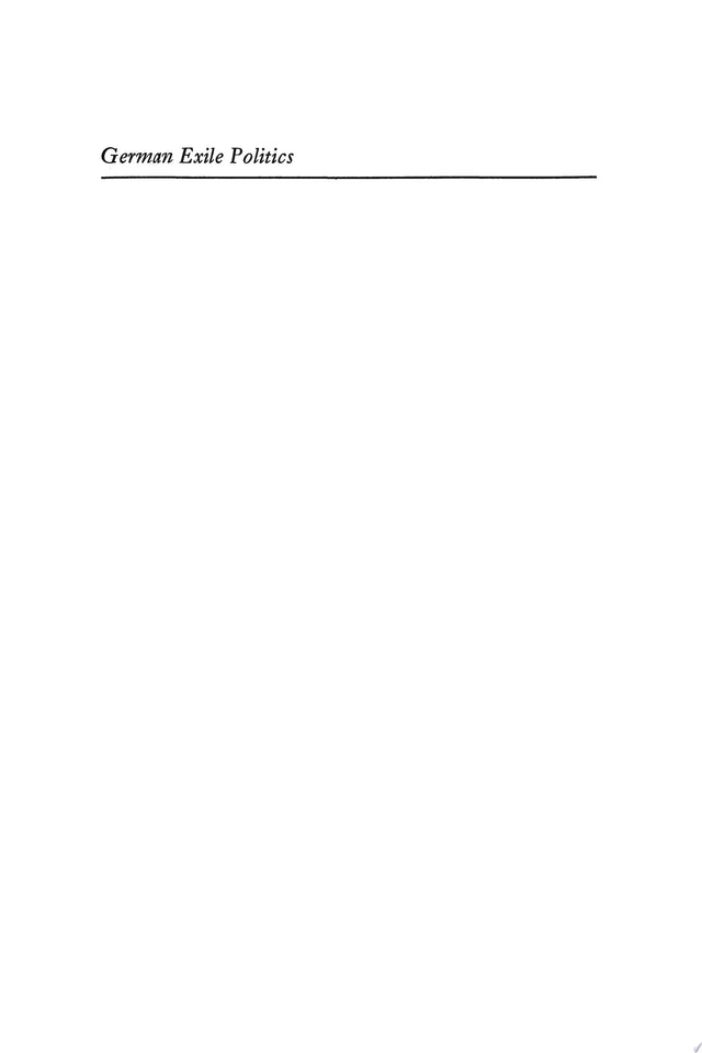 German Exile Politics