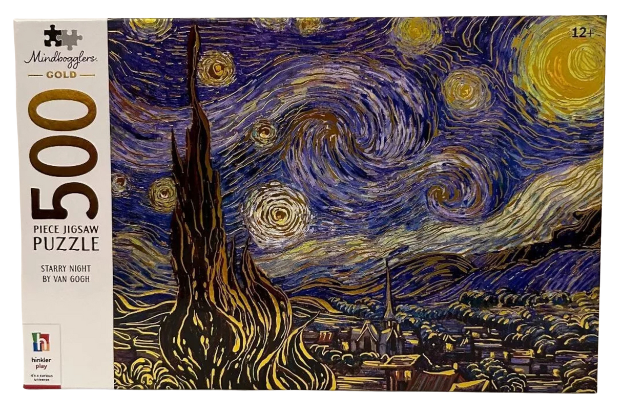Mindbogglers Gold 500pc Jigsaw Puzzle - Starry Night by Van Gogh
