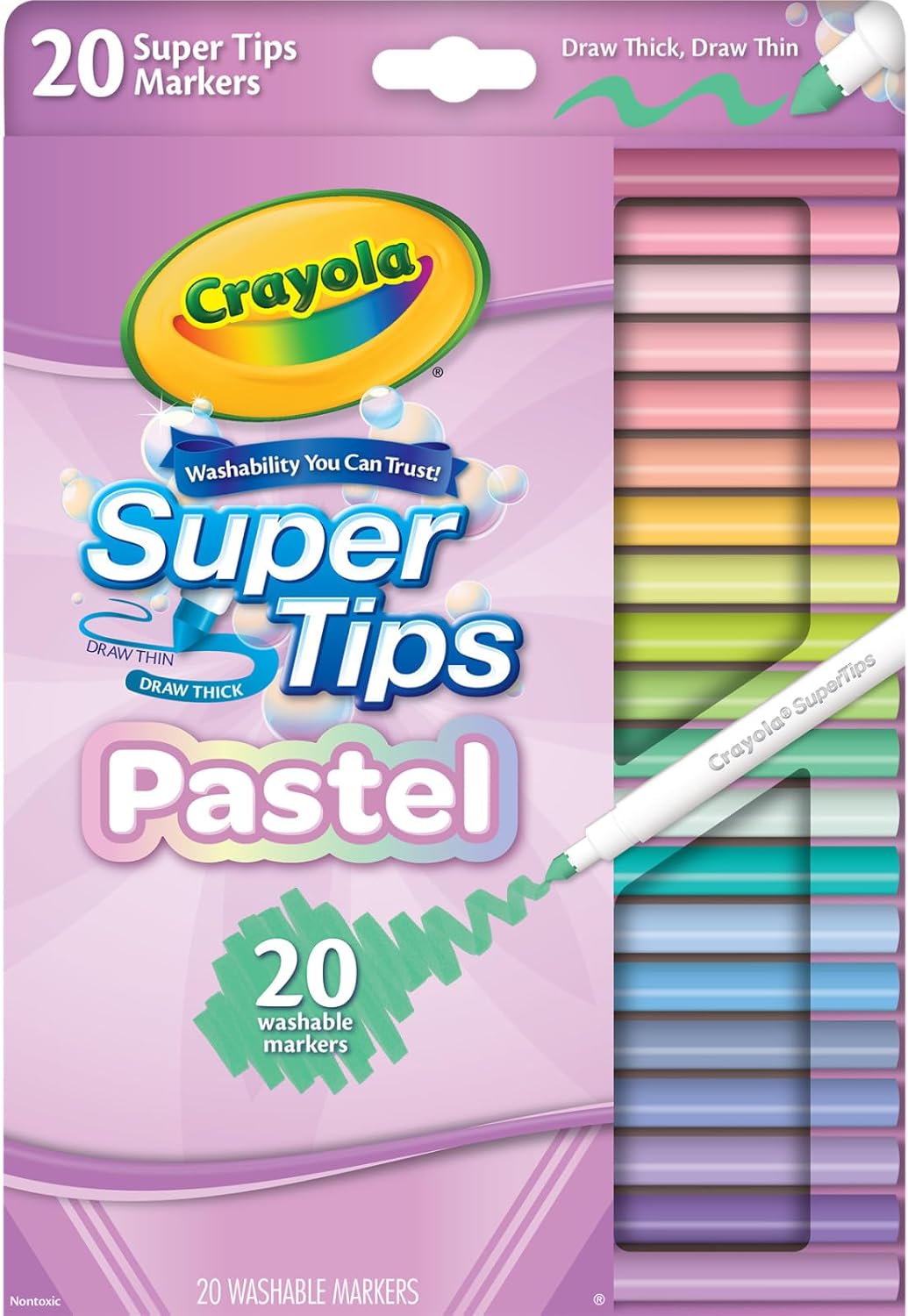 Crayola Pastel Washable Super Tips Markers 20 Pack
