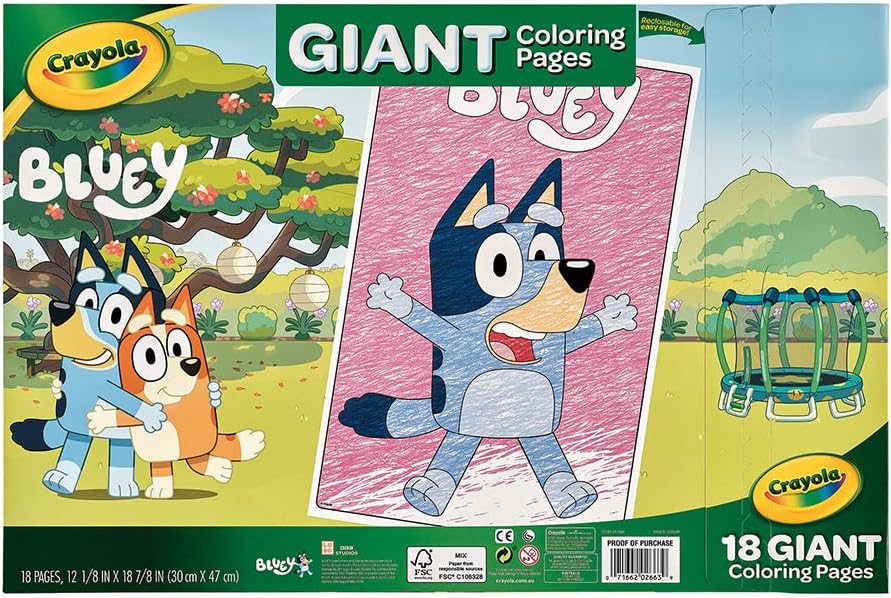 Crayola Giant Coloring Pages Foldalope Bluey 18 Pages