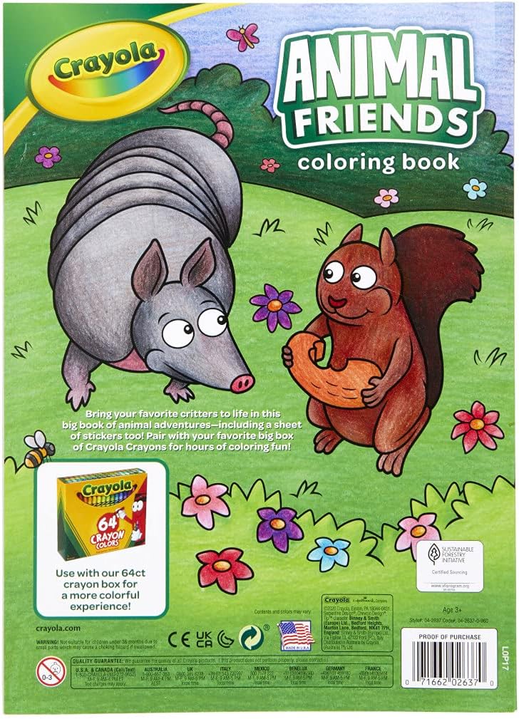 Crayola Animal Friends Coloring Book With Stickers 96 Pages