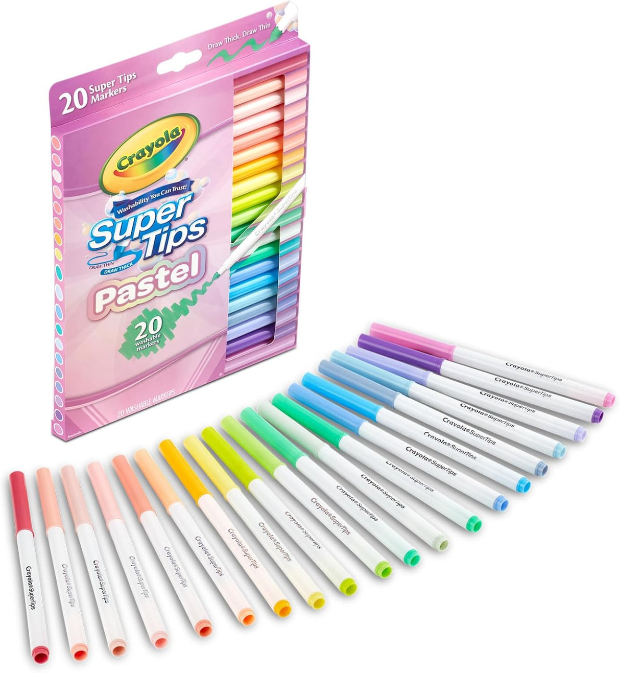 Crayola Pastel Washable Super Tips Markers 20 Pack
