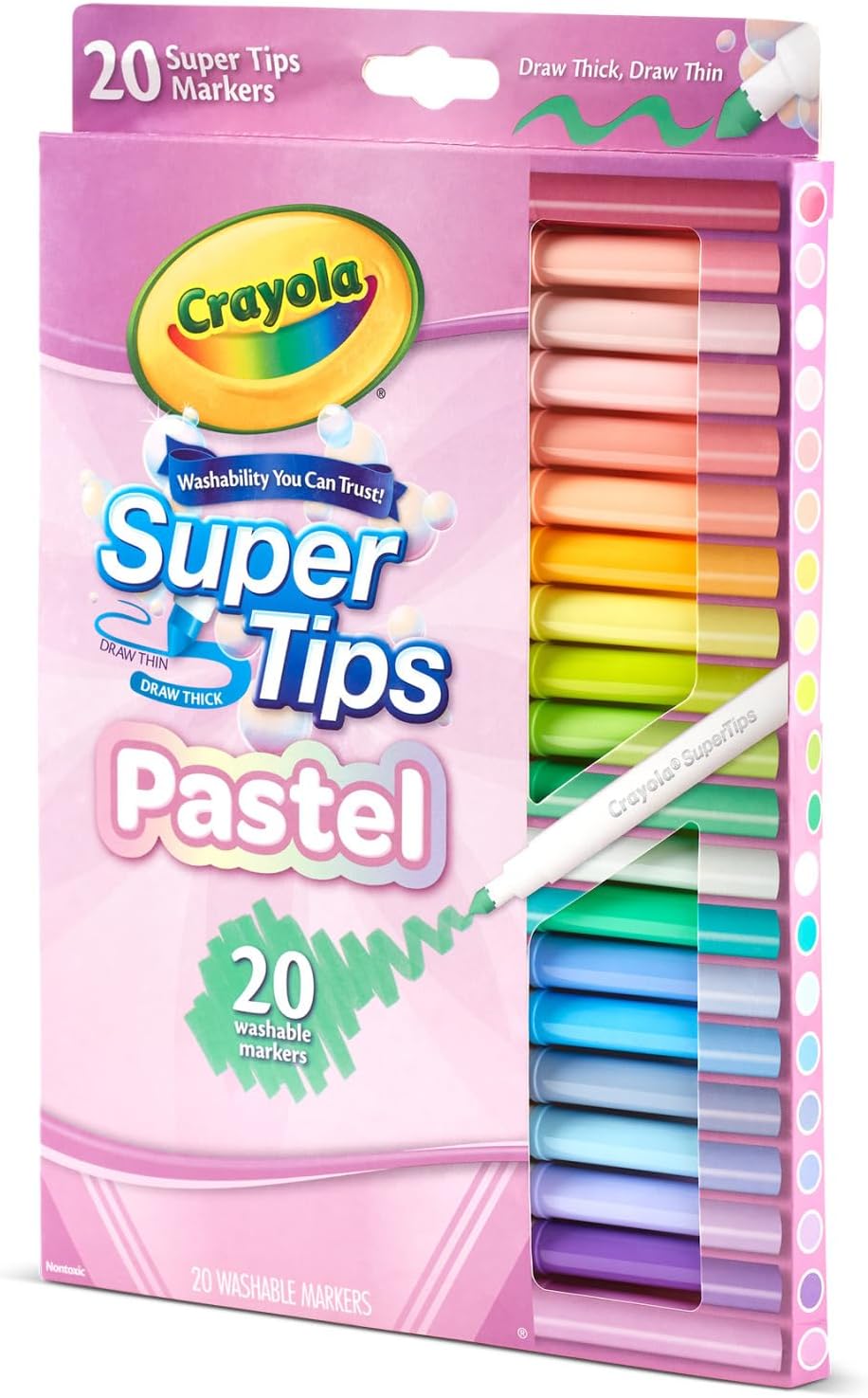 Crayola Pastel Washable Super Tips Markers 20 Pack