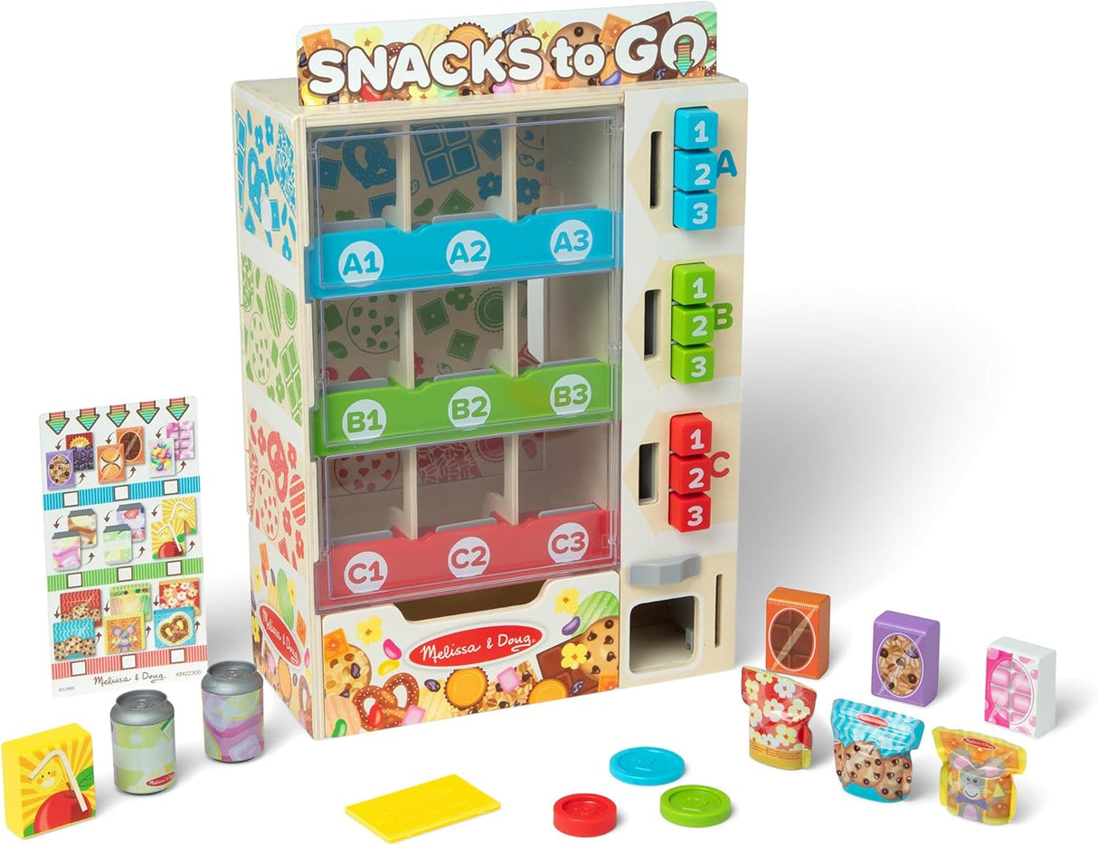Melissa & Doug: Sort, Stock, Select Wooden Vending Machine Play Set