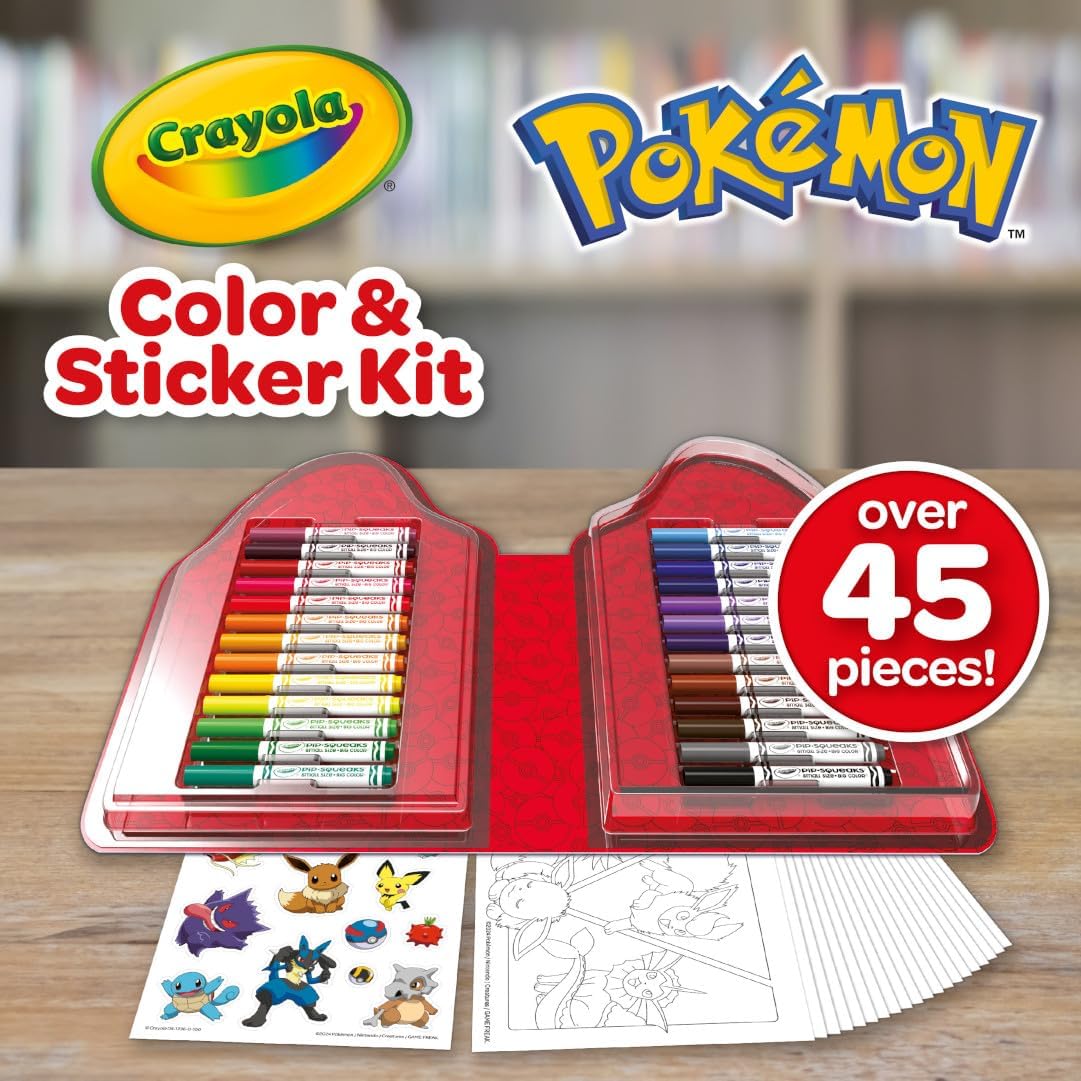 Crayola Color & Sticker Pokemon Kit 45 Piece