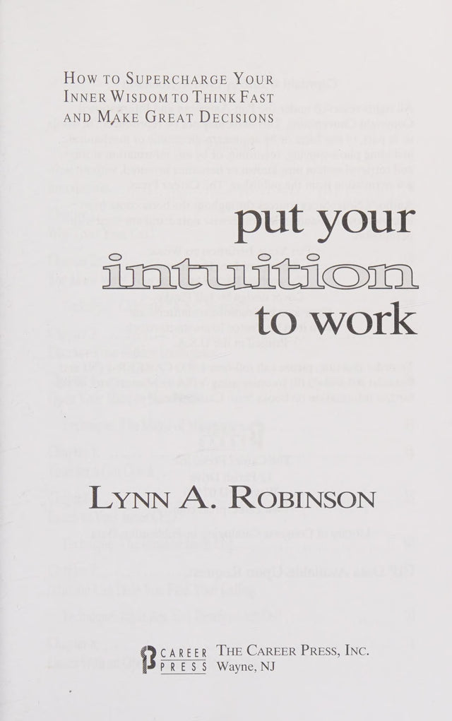 Put Your Intuition to Work