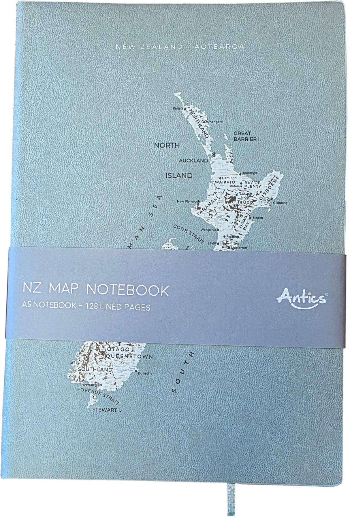 New Zealand Map A5 Notebook - Mint