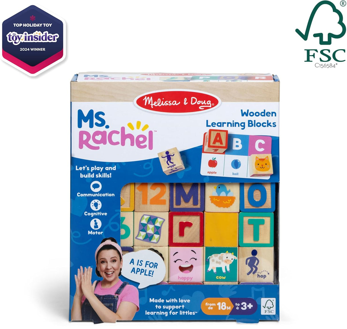Melissa & Doug: Ms. Rachel Wooden Learning Blocks + Activity Cards