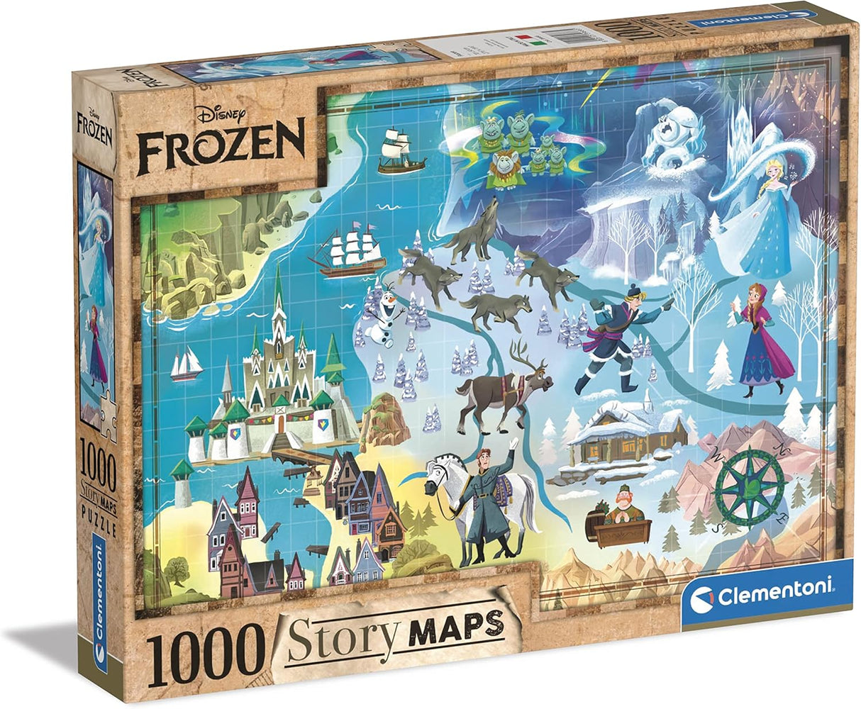 Clementoni Disney Frozen Jigsaw Puzzle - 1000 Piece - Disney Maps - (39666)