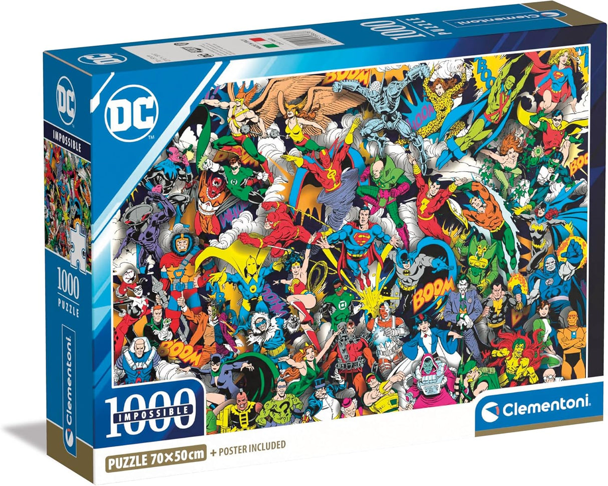 Clementoni DC Comics Jigsaw Puzzle - 1000 Piece - Impossible Collection - (39863)