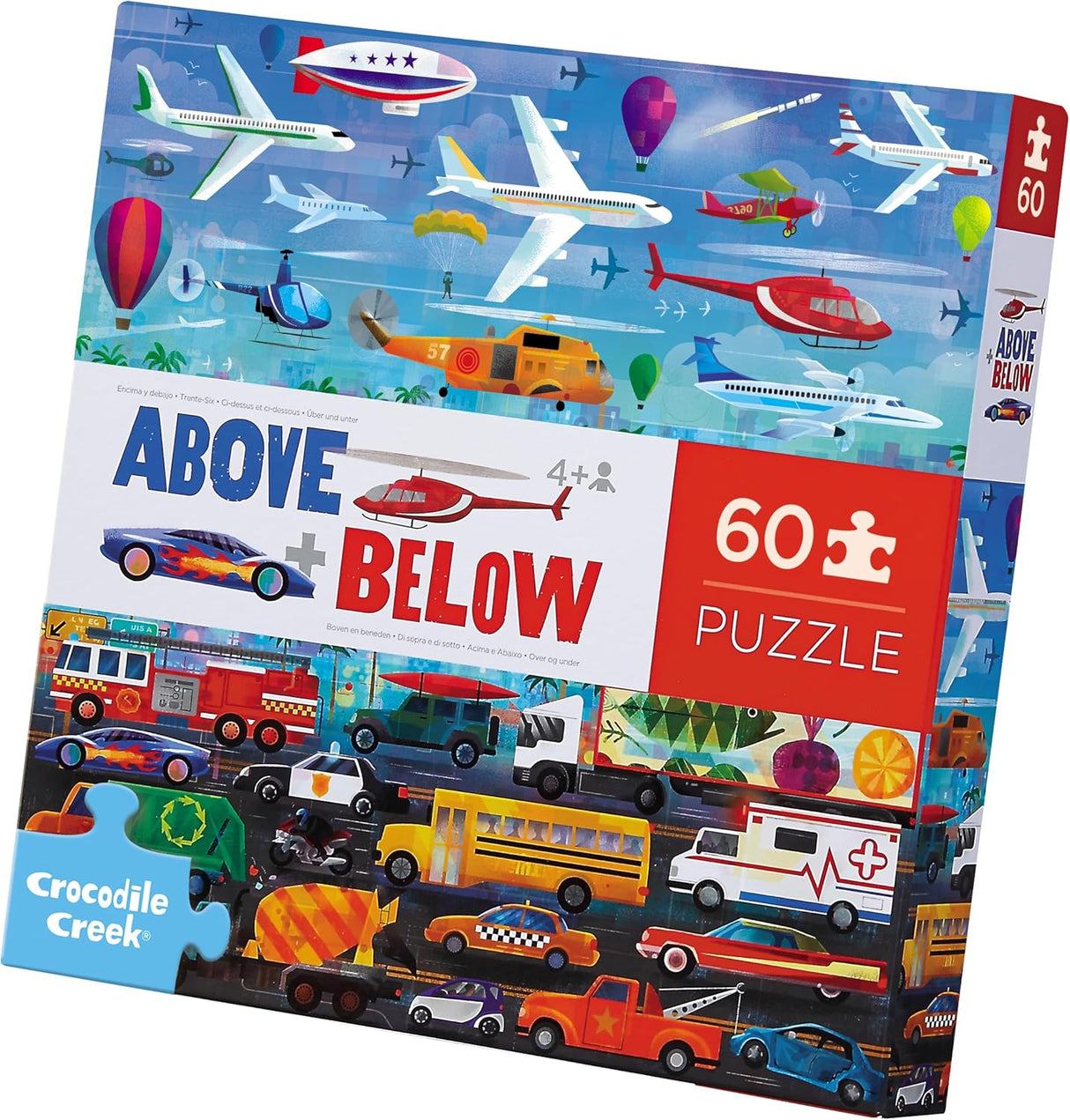Crocodile Creek: 60pc Above & Below Puzzle - Things That Go