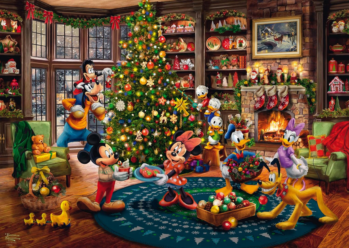 Harlington Thomas Kinkade PQ - Mickey & Minnie Trimming the Tree 1000 Piece Puzzle