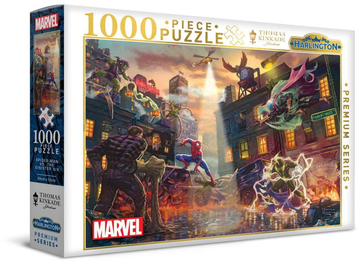 Harlington Thomas Kinkade Marvel: Spider-Man vs The Sinister Six - 1000 Piece Puzzle