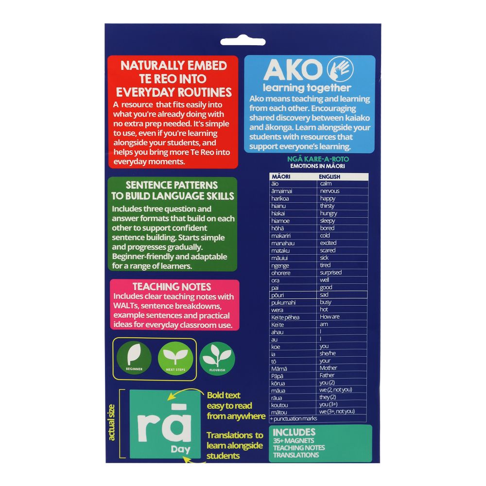 Magnetic Emotions in Te Reo Māori (35 Pieces)